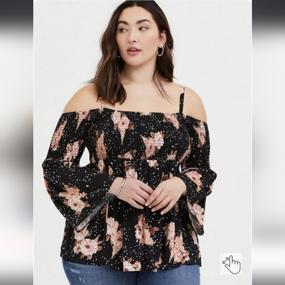 torrid Tops - Torrid Challis Cold Shoulder Top